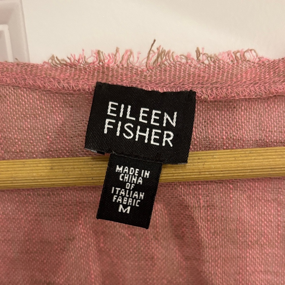 Eileen Fisher Dusty Rose Frayed Tank Top - Picture 2 of 4